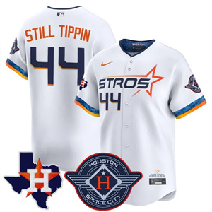 Men's Houston Astros 2025 City Connect Texas Patch Vapor Premier Limited Jersey - All Stitched Still Tippin 44