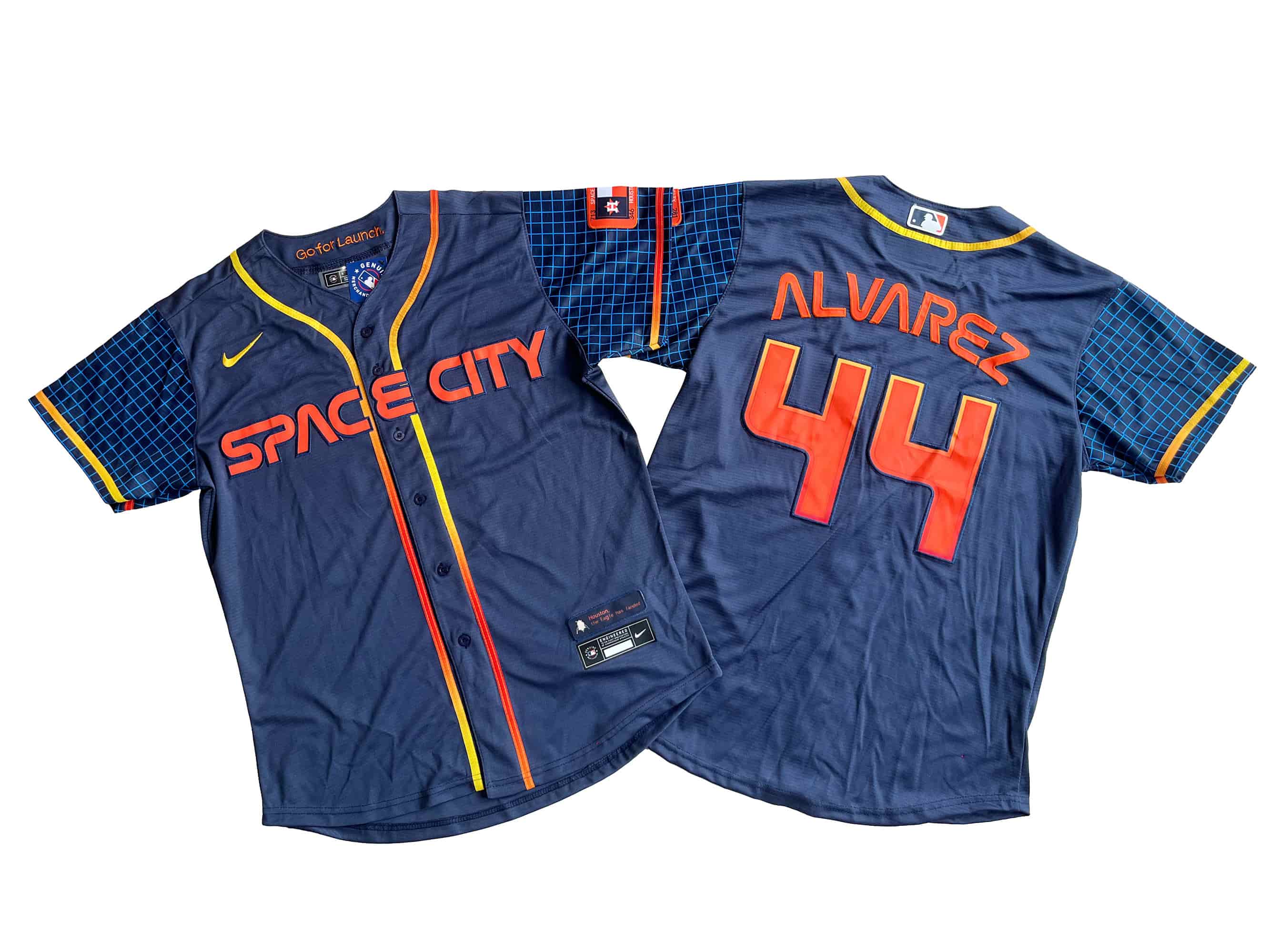 Men's Houston Astros 44# Yordan Alvarez Nike Navy City Connect Replica Player Jersey