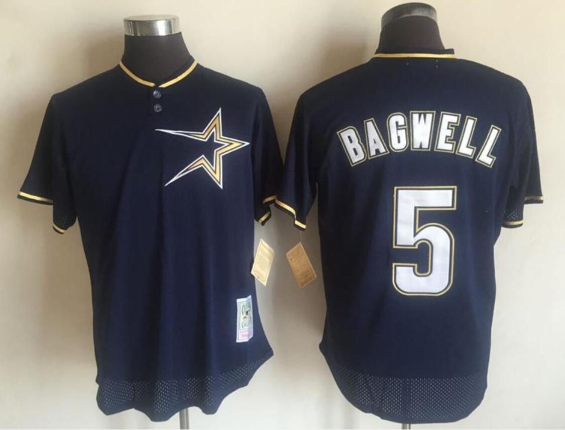 Men's Houston Astros Active Player Custom Mitchell And Ness Navy Blue 1997 Throwback Stitched MLB Jersey
