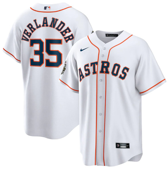 Men's Houston Astros Blank White 2022 World Series Champions Flex Base Stitched Baseball Jersey