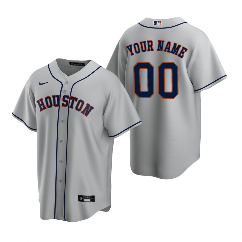 Men's Houston Astros Custom Nike Gray Coolbase Jersey