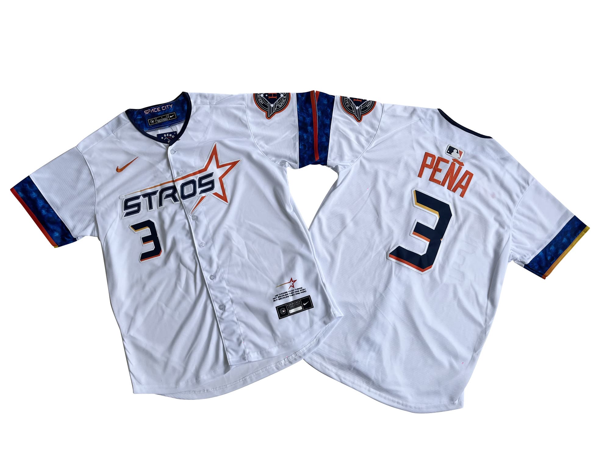 Men's Houston Astros Jeremy Pe?a Nike White 2025 City Connect Limited Player Jersey