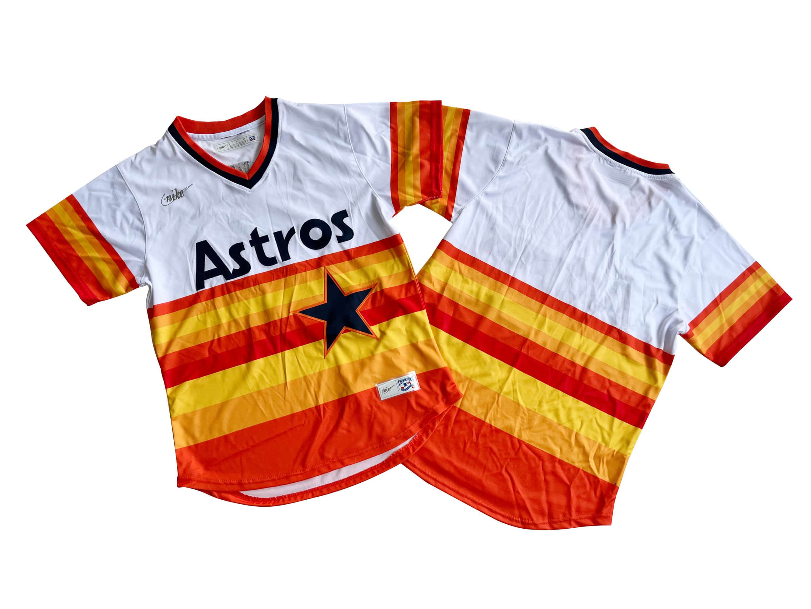Men's Houston Astros Nike White Home Cooperstown Collection Team Jersey.