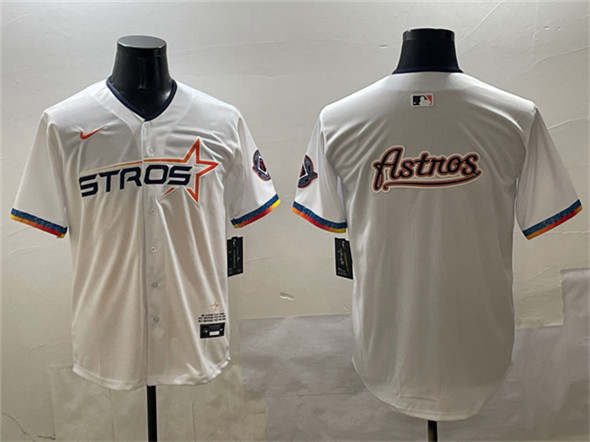 Men's Houston Astros Team Big Logo White 2025 City Connect Limited Stitched Baseball Jersey