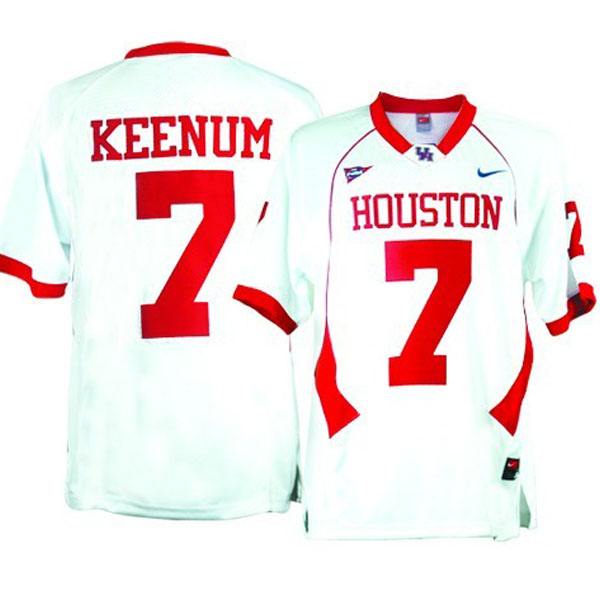 Men's Houston Cougars #7 case Keenum White Football Jersey