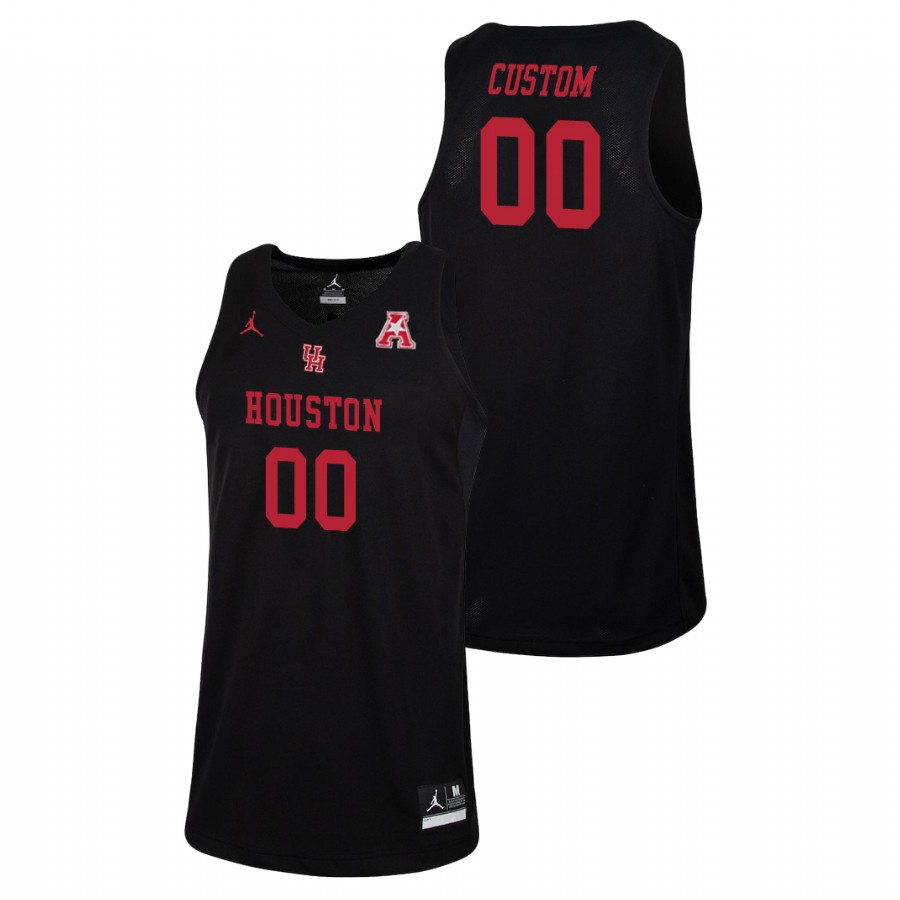 Men's Houston Cougars Black Custom College Basketball Jordan Brand Jersey