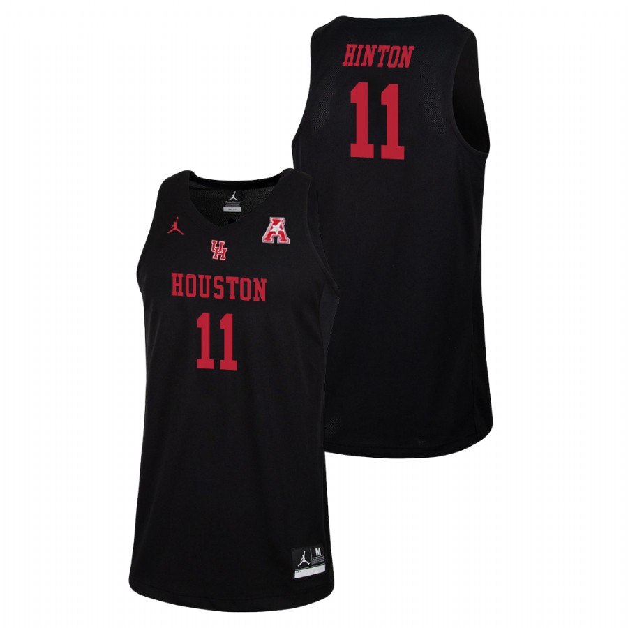 Men's Houston Cougars Black Nate Hinton College Basketball Jordan Brand Jersey