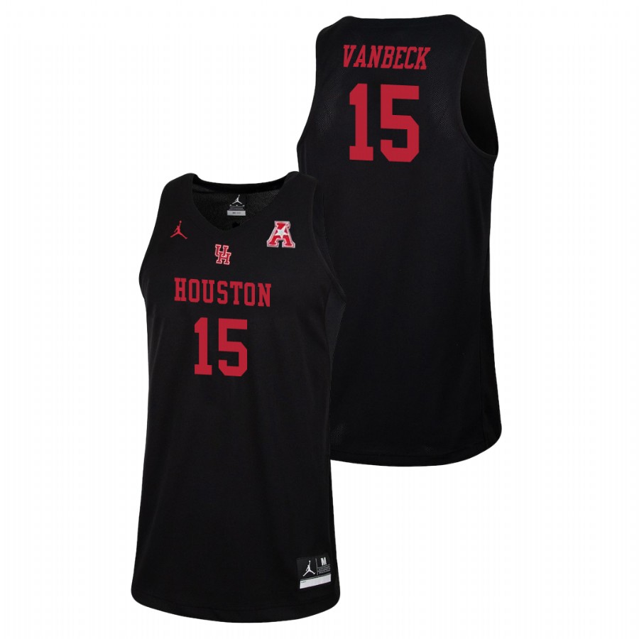 Men's Houston Cougars Black Neil VanBeck College Basketball Jordan Brand Jersey