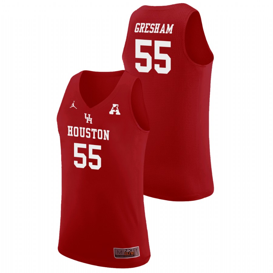 Men's Houston Cougars Red Brison Gresham College Basketball Jordan Brand Jersey