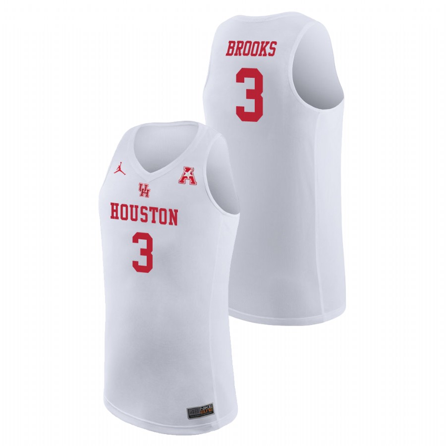 Men's Houston Cougars White Armoni Brooks College Basketball Jordan Brand Jersey