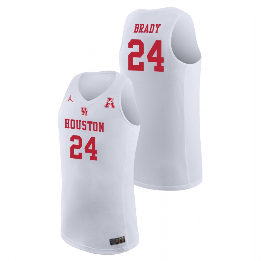 Men's Houston Cougars White Breaon Brady College Basketball Jordan Brand Jersey