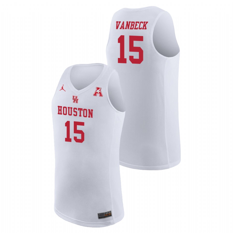 Men's Houston Cougars White Neil VanBeck College Basketball Jordan Brand Jersey