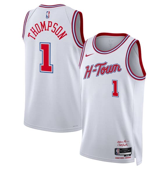 Men's Houston Rockets #1 Amen Thompson White 2025-26 City Edition Stitched Jersey