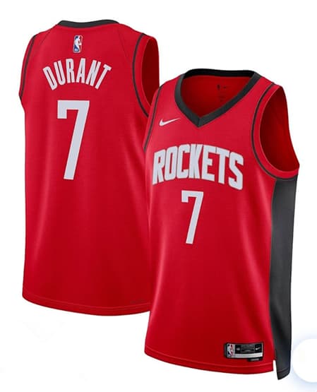 Men's Houston Rockets #7 Kevin Durant Red Nike Icon Edition NBA Jersey