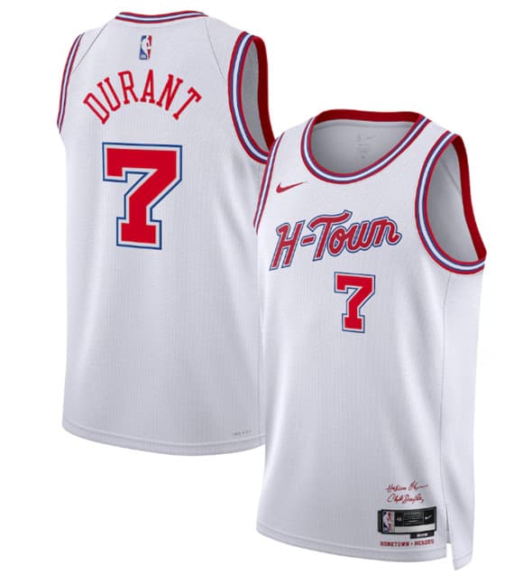 Men's Houston Rockets #7 Kevin Durant White 2025-26 City Edition Stitched Jersey
