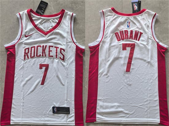 Men's Houston Rockets #7 Kevin Durant White 2025 Association Edition Stitched Jersey