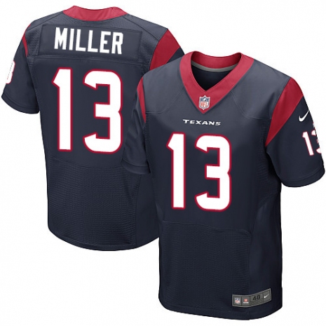 Men's Houston Texans #13 Braxton Miller Navy Blue Team Color Nike Elite Jersey