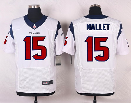 Men's Houston Texans #15 Ryan Mallett White Road NFL Nike Elite Stitched Jersey