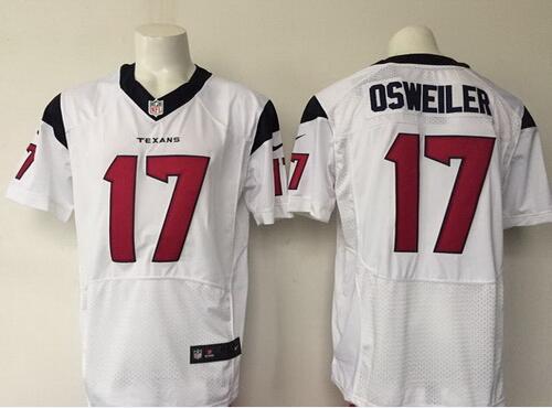 Men's Houston Texans #17 Brock Osweiler White Road NFL Nike Elite Stitched Jersey