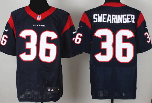 Men's Houston Texans #36 D. J. Swearinger Blue Elite Stitched Jersey