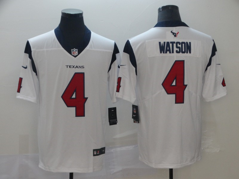 Men's Houston Texans #4 Deshaun Watson Nike White Vapor Limited Stitched Jersey