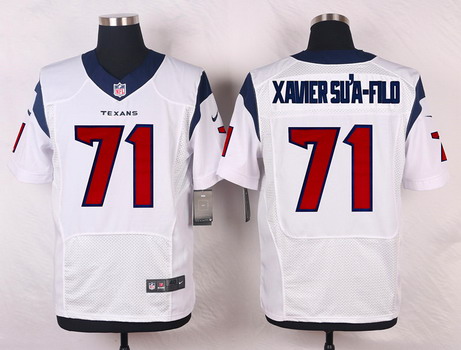 Men's Houston Texans #71 Xavier Su'a-Filo White Road NFL Nike Elite Stitched Jersey
