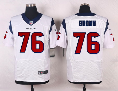 Men's Houston Texans #76 Duane Brown White Road NFL Nike Elite Stitched Jersey