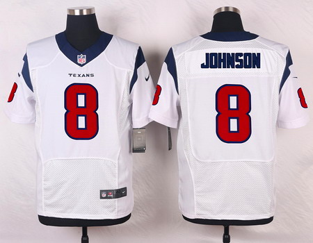 Men's Houston Texans #8 Will Johnson White Road NFL Nike Elite Stitched Jersey