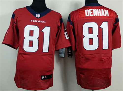 Men's Houston Texans #81 Anthony Denham Red Nik Elite Stitched Jersey