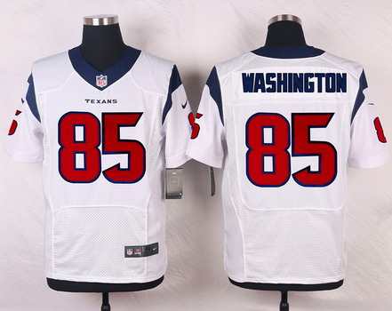 Men's Houston Texans #85 Nate Washington White Road NFL Nike Elite Stitched Jersey