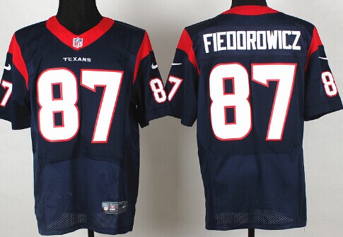 Men's Houston Texans #87 C. J. Fiedorowicz Blue Elite Stitched Jersey