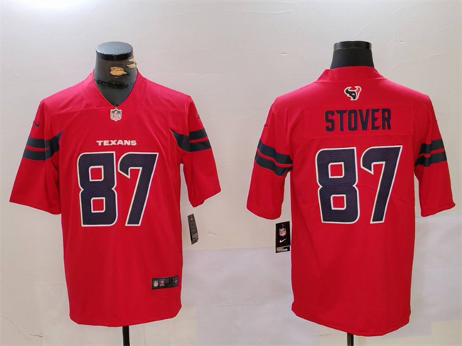 Men's Houston Texans #87 Cade Stover Red Vapor Untouchable Football Stitched Jersey