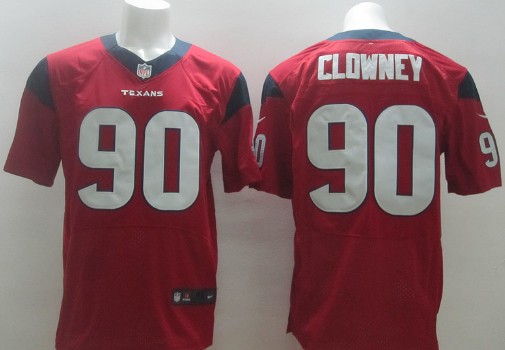Men's Houston Texans #90 Jadeveon Clowney Red Nik Elite Stitched Jersey