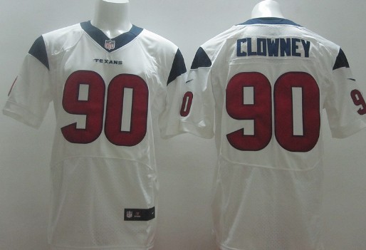 Men's Houston Texans #90 Jadeveon Clowney White Nik Elite Stitched Jersey