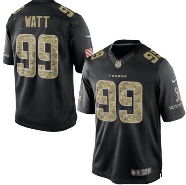 Men's Houston Texans #99 JJ Watt Nike Black Salute To Service Jersey