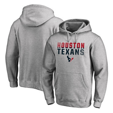 Men's Houston Texans NFL Pro Line By Fanatics Branded Ash Iconic Collection Fade Out Pullover Hoodie