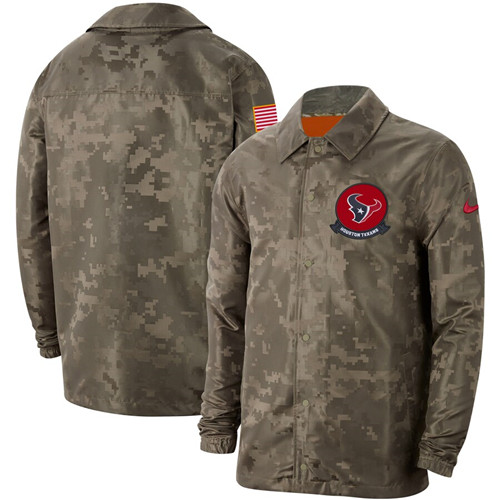 Men's Houston Texans Nike Camo 2019 Salute To Service Sideline Full Zip Lightweight Jacket