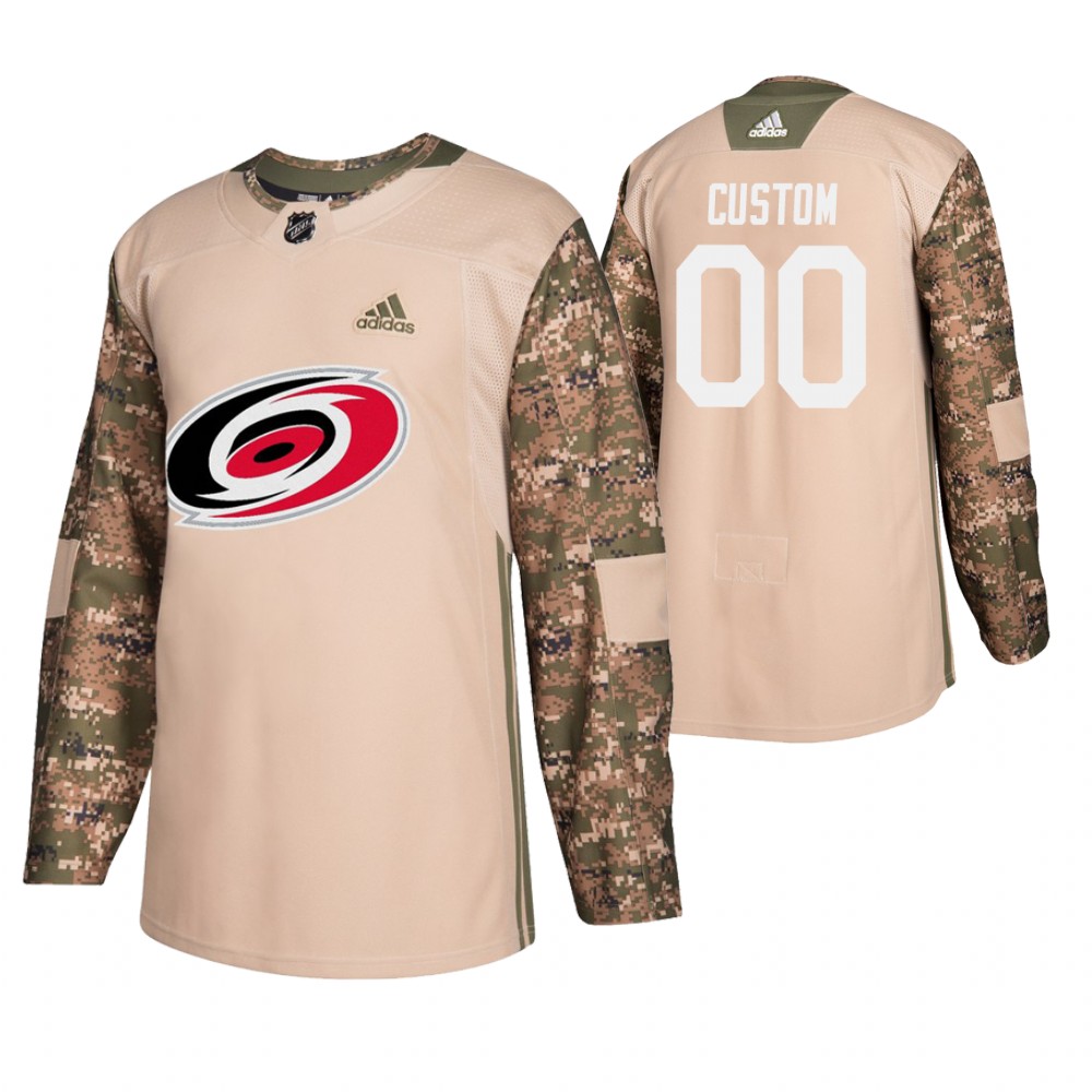 Men's Hurricanes #00 Custom Veterans Day Jersey - Camo