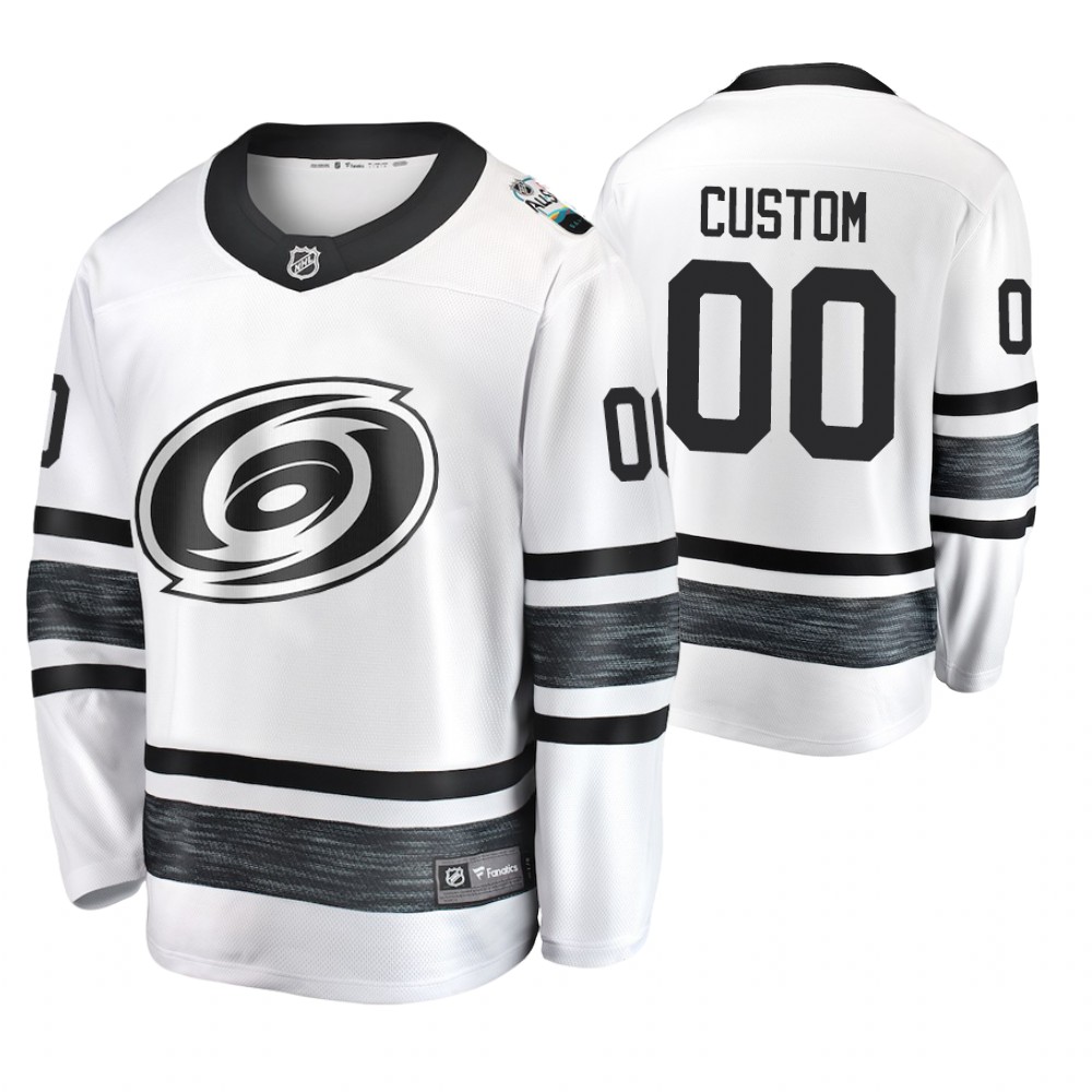 Men's Hurricanes #00 Custom White 2019 NHL All-Star Jersey