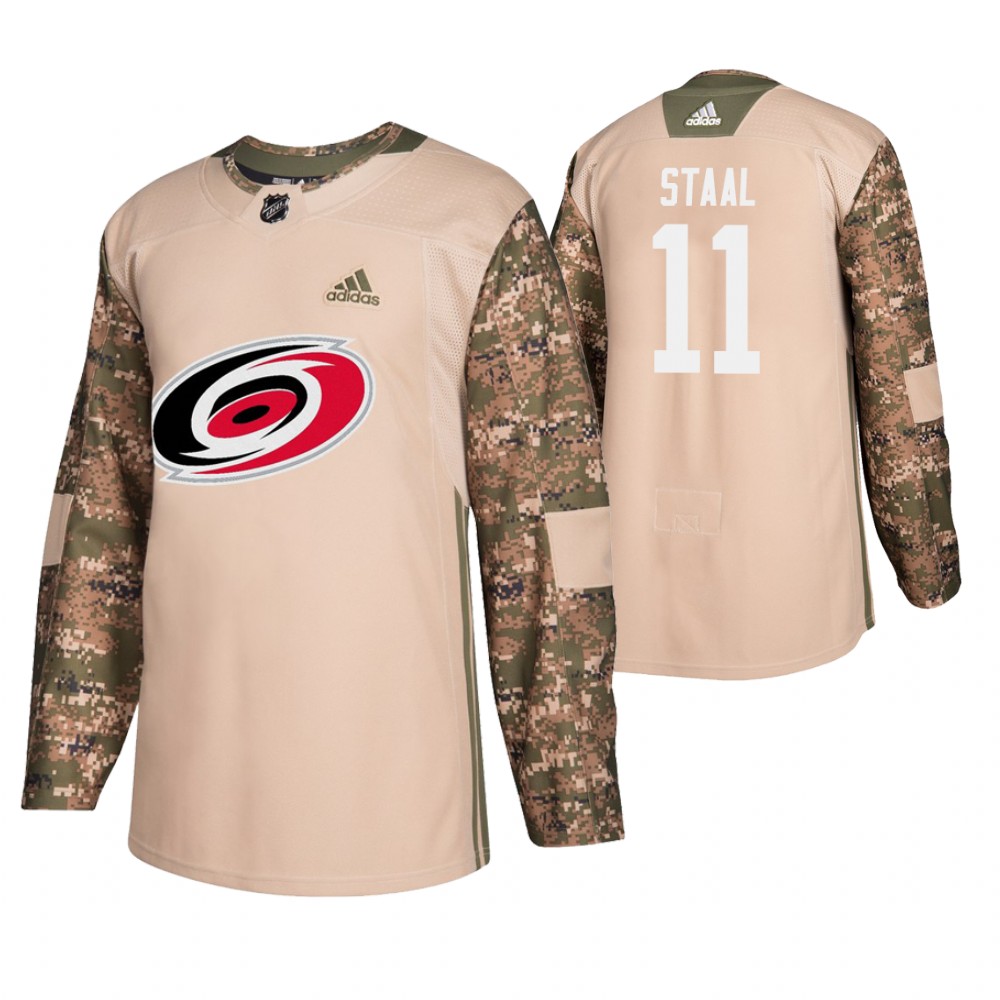 Men's Hurricanes #11 Jordan Staal Veterans Day Jersey - Camo