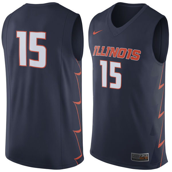Men's Illinois Fighting Illini #15 Navy Basketball Jersey
