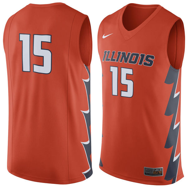 Men's Illinois Fighting Illini #15 Orange Basketball Jersey