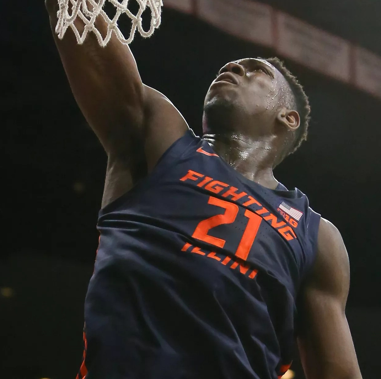 Men's Illinois Fighting Illini #21 Kofi Cockburn Navy Nike Basketball Jersey