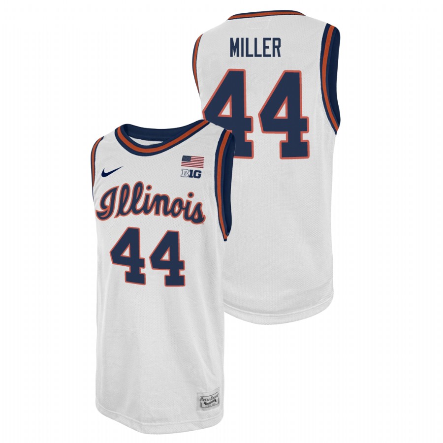 Men's Illinois Fighting Illini Adam Miller College Basketball 2021 Swingman Player Jersey White