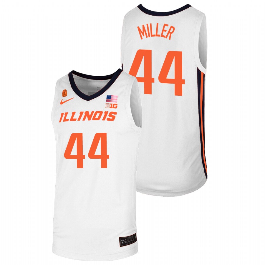 Men's Illinois Fighting Illini Adam Miller College Basketball Jersey White