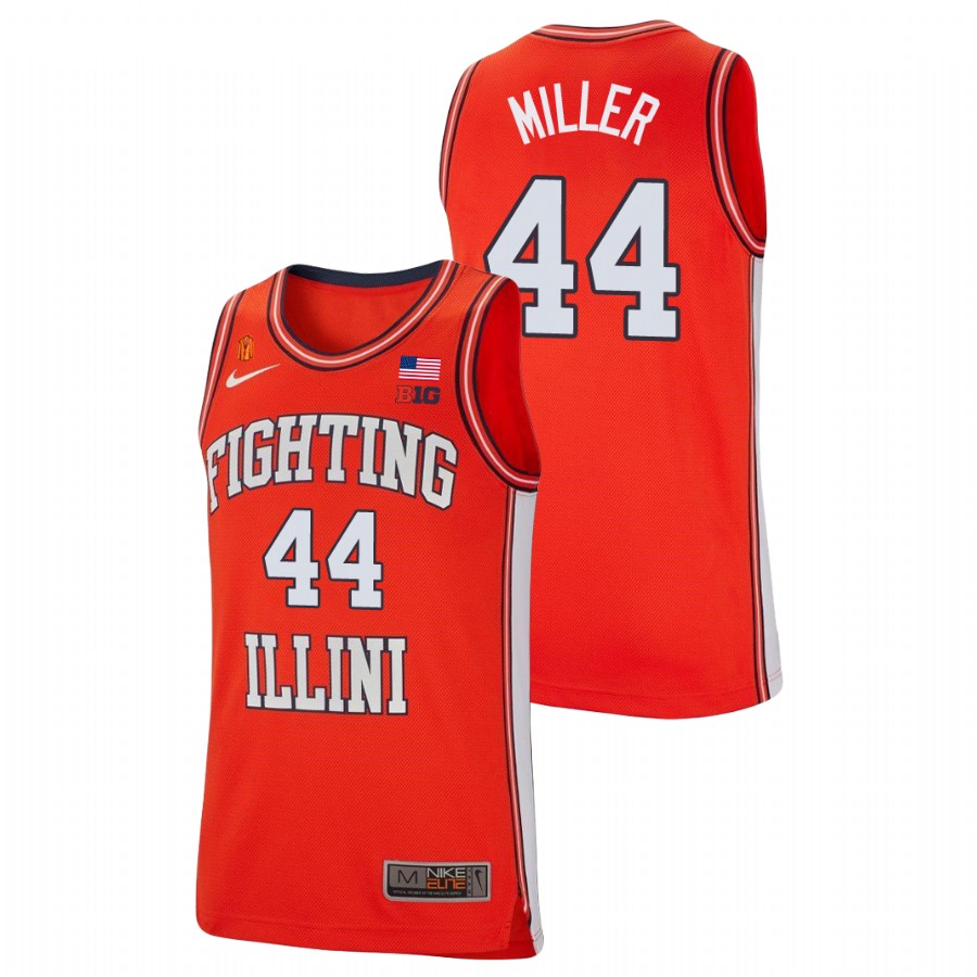 Men's Illinois Fighting Illini Adam Miller College Basketball Retro Jersey Orange