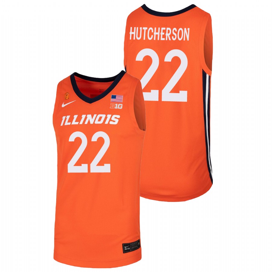 Men's Illinois Fighting Illini Austin Hutcherson College Basketball Jersey Orange