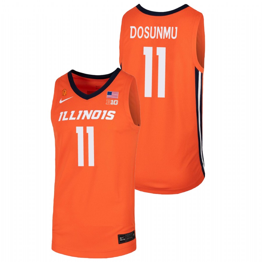 Men's Illinois Fighting Illini Ayo Dosunmu College Basketball Jersey Orange