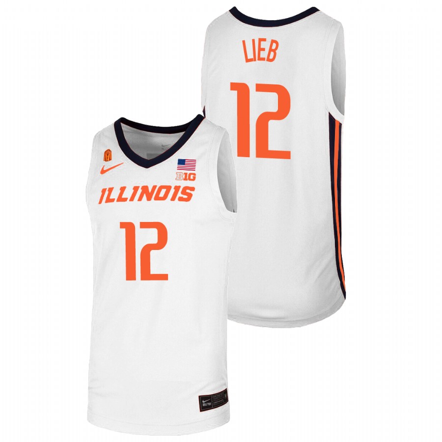 Men's Illinois Fighting Illini Brandon Lieb College Basketball Jersey White