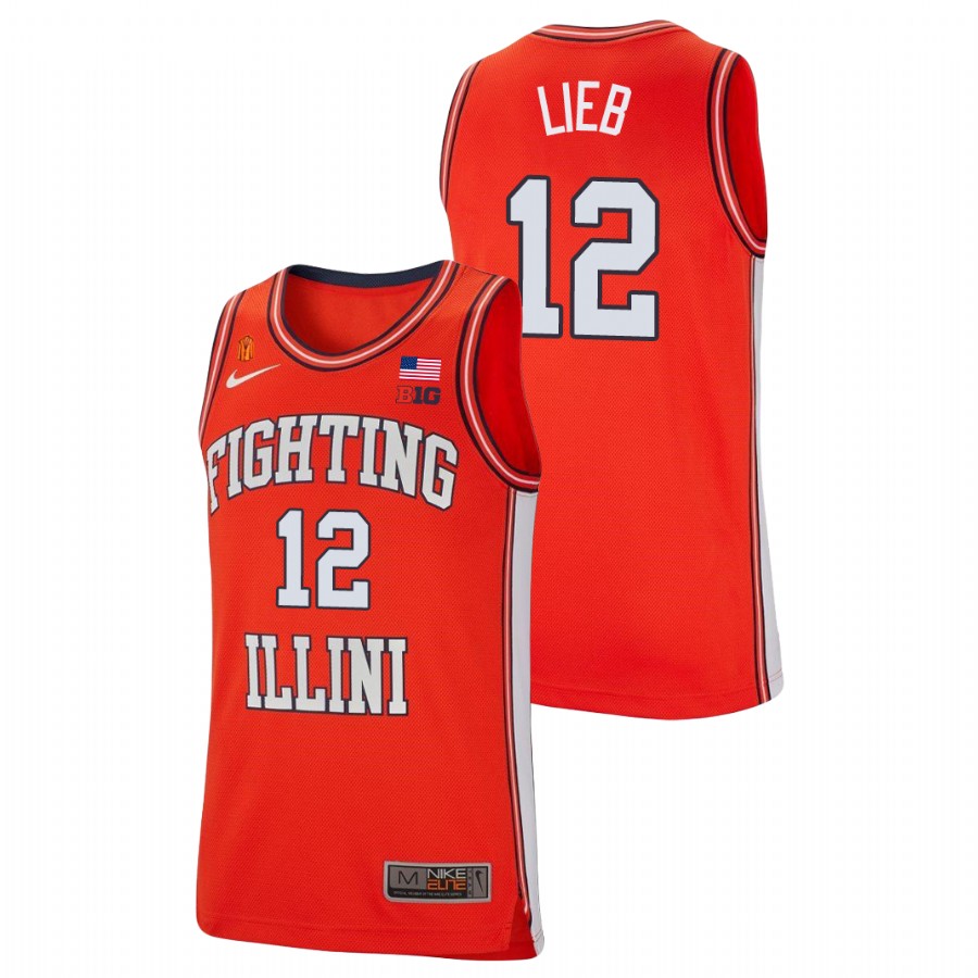 Men's Illinois Fighting Illini Brandon Lieb College Basketball Retro Jersey Orange